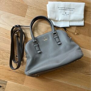 Kate Spade Gray Satchel with Black Accents